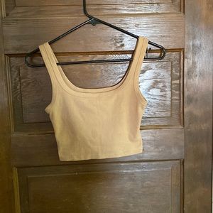 Womens tan cropped tank